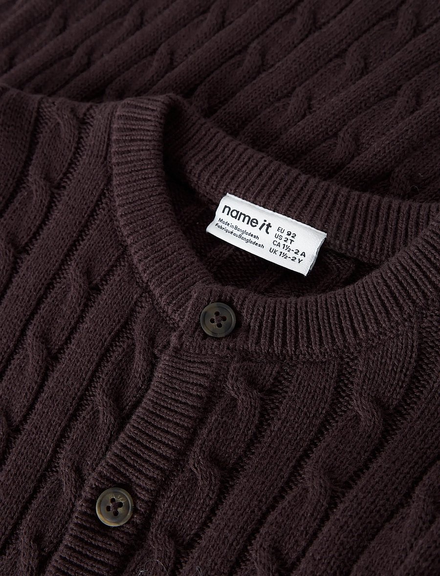 name it - NMMRAFFAT LS KNIT CARD - cardigans - chocolate plum - 2
