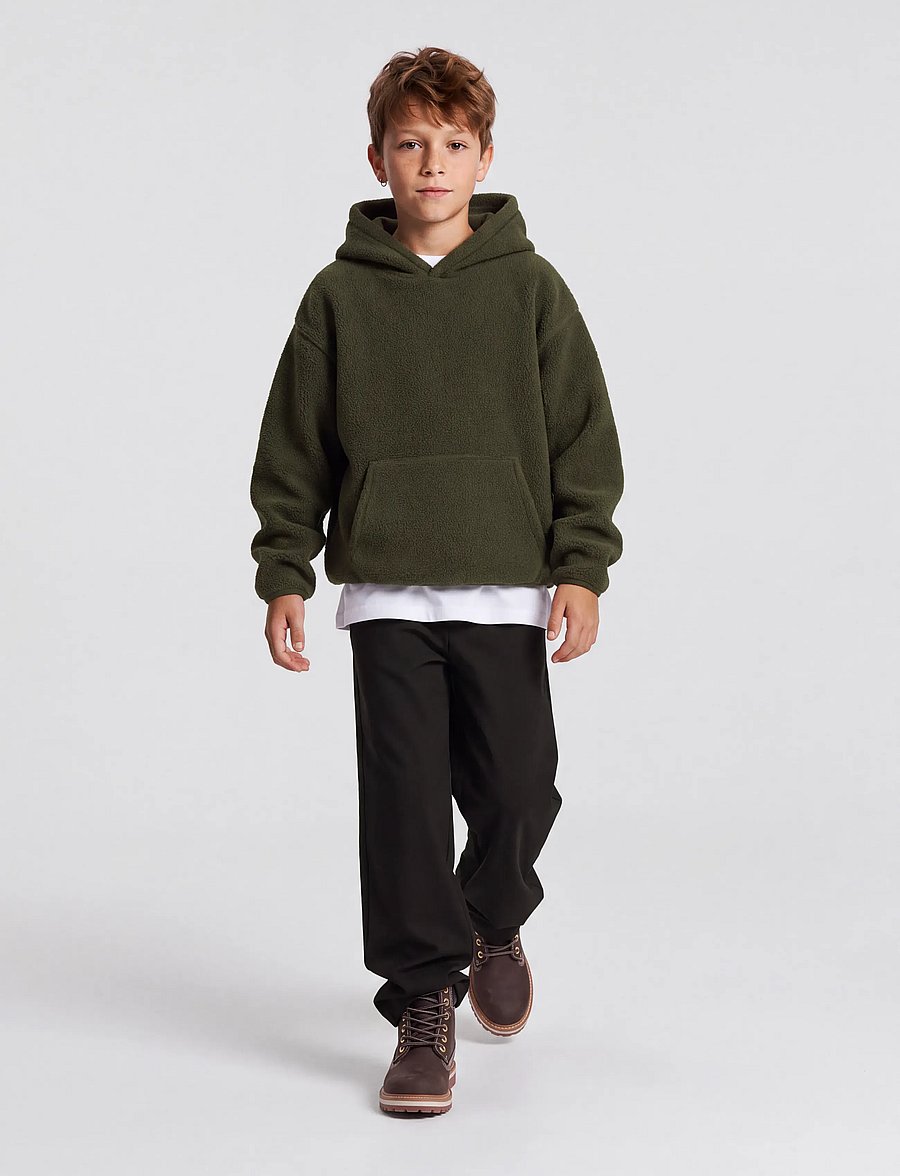 name it - NKMRISA LS RLX TEDDY WH - huvtröjor - olive night - 3