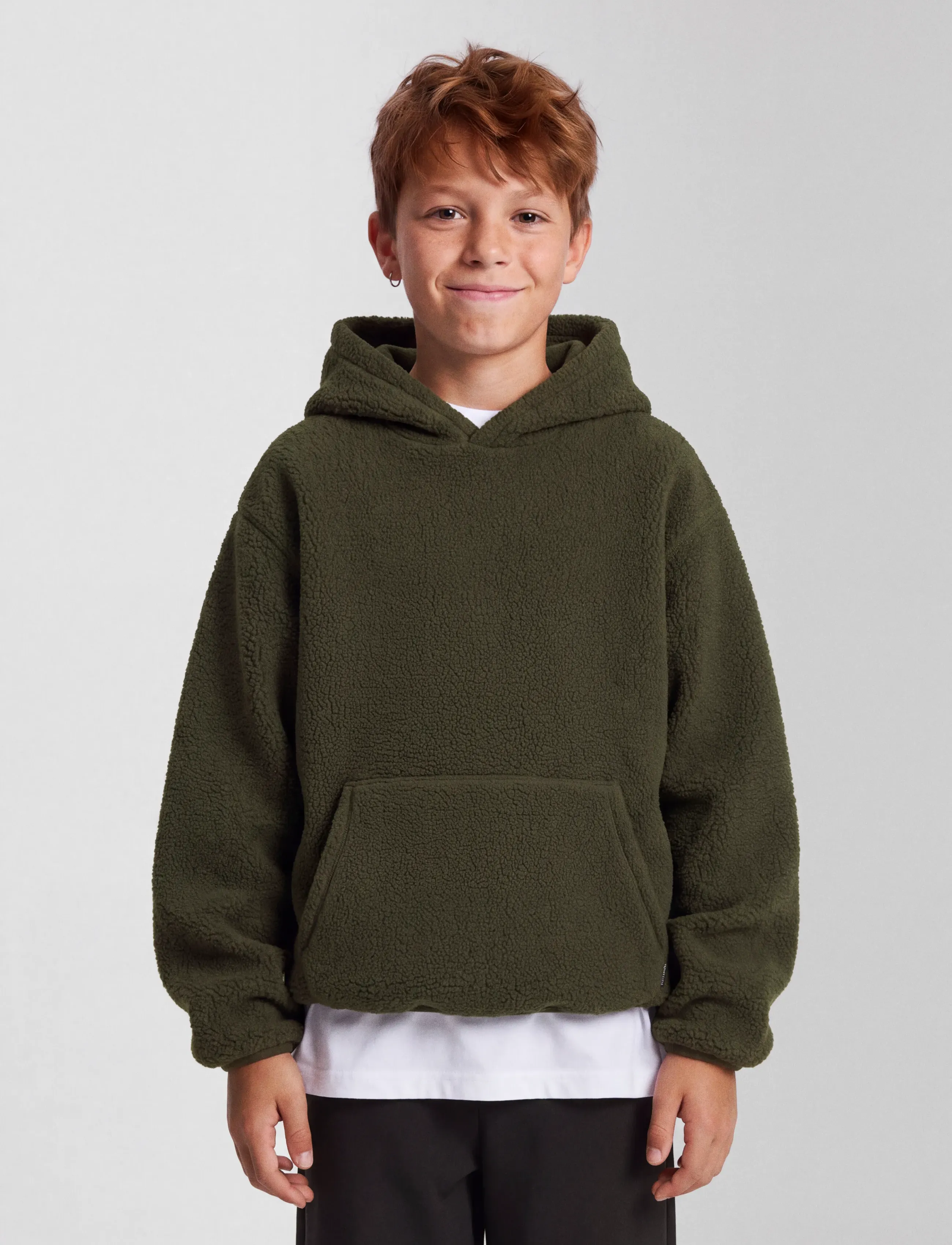 name it - NKMRISA LS RLX TEDDY WH - huvtröjor - olive night - 4