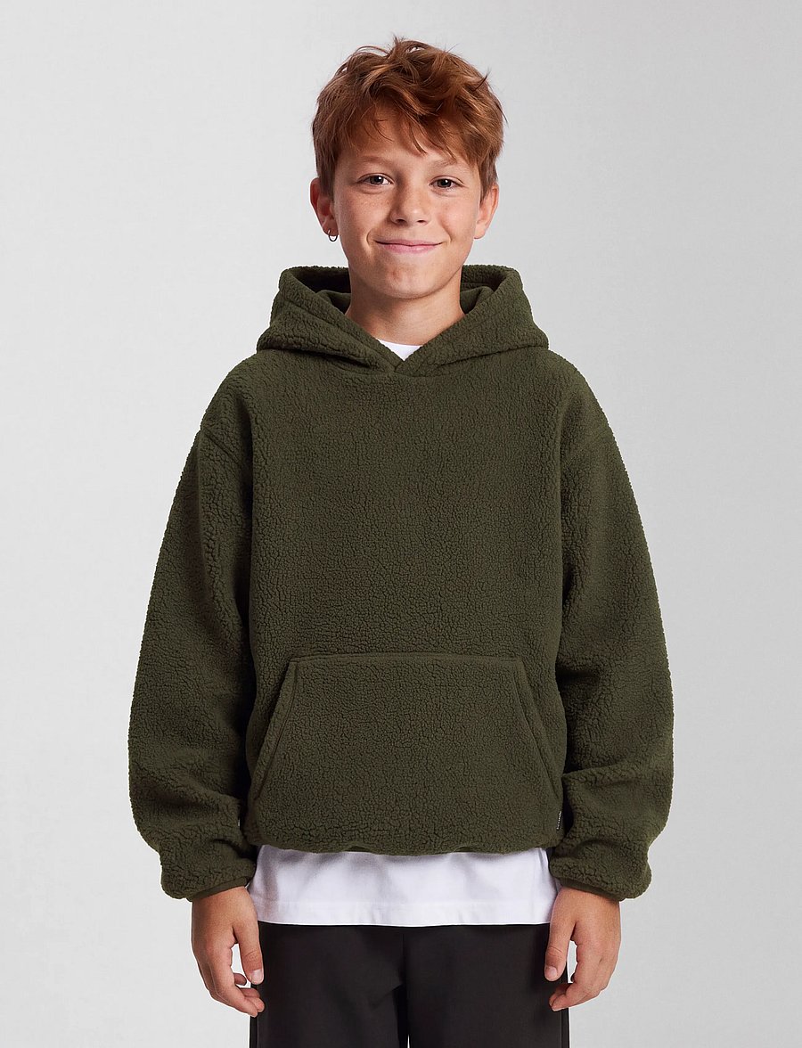 name it - NKMRISA LS RLX TEDDY WH - huvtröjor - olive night - 4