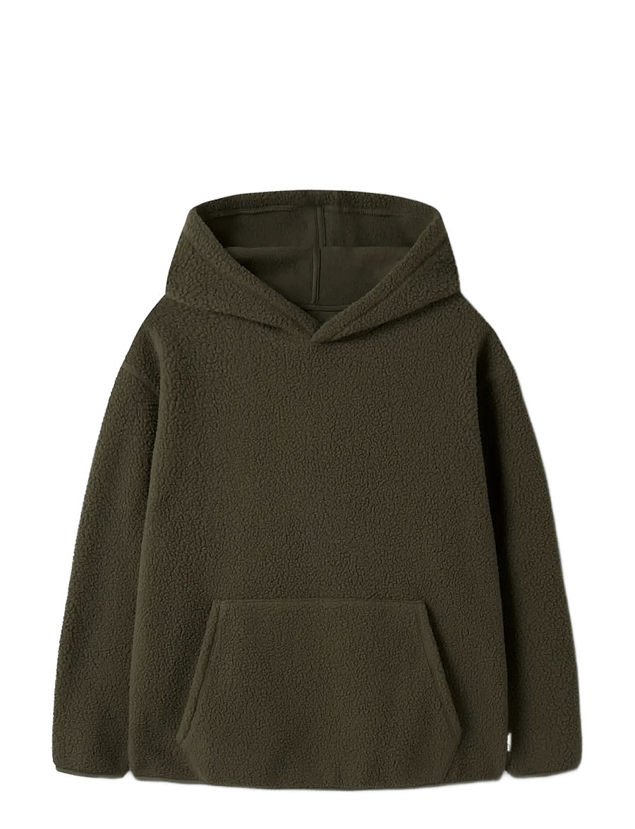 name it - NKMRISA LS RLX TEDDY WH - kapuutsiga pusad - olive night - 2