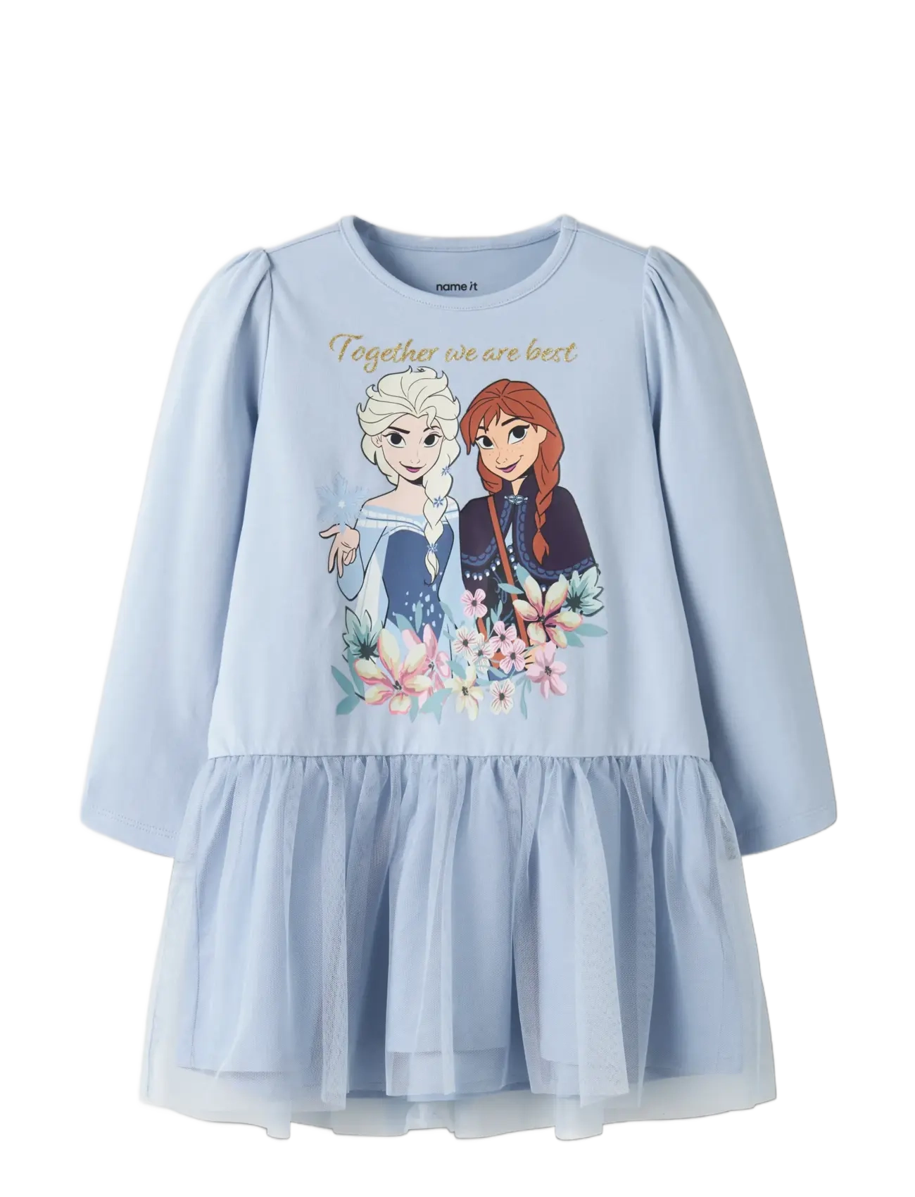 name it - NMFJALIRA FROZEN LS TULLE DRESS WDI - subdued blue - 2