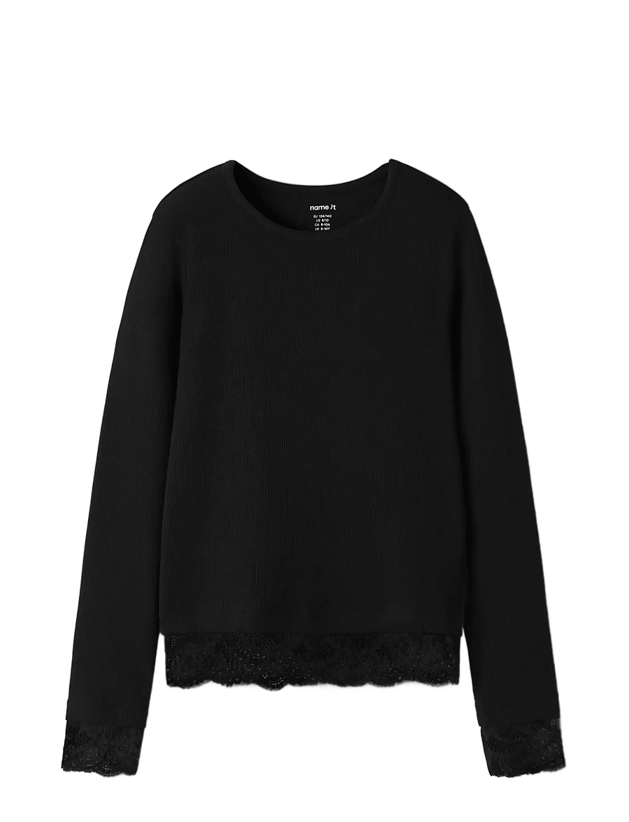 name it - NKFROSIMA LS SLIM TOP - langärmelig - black - 2