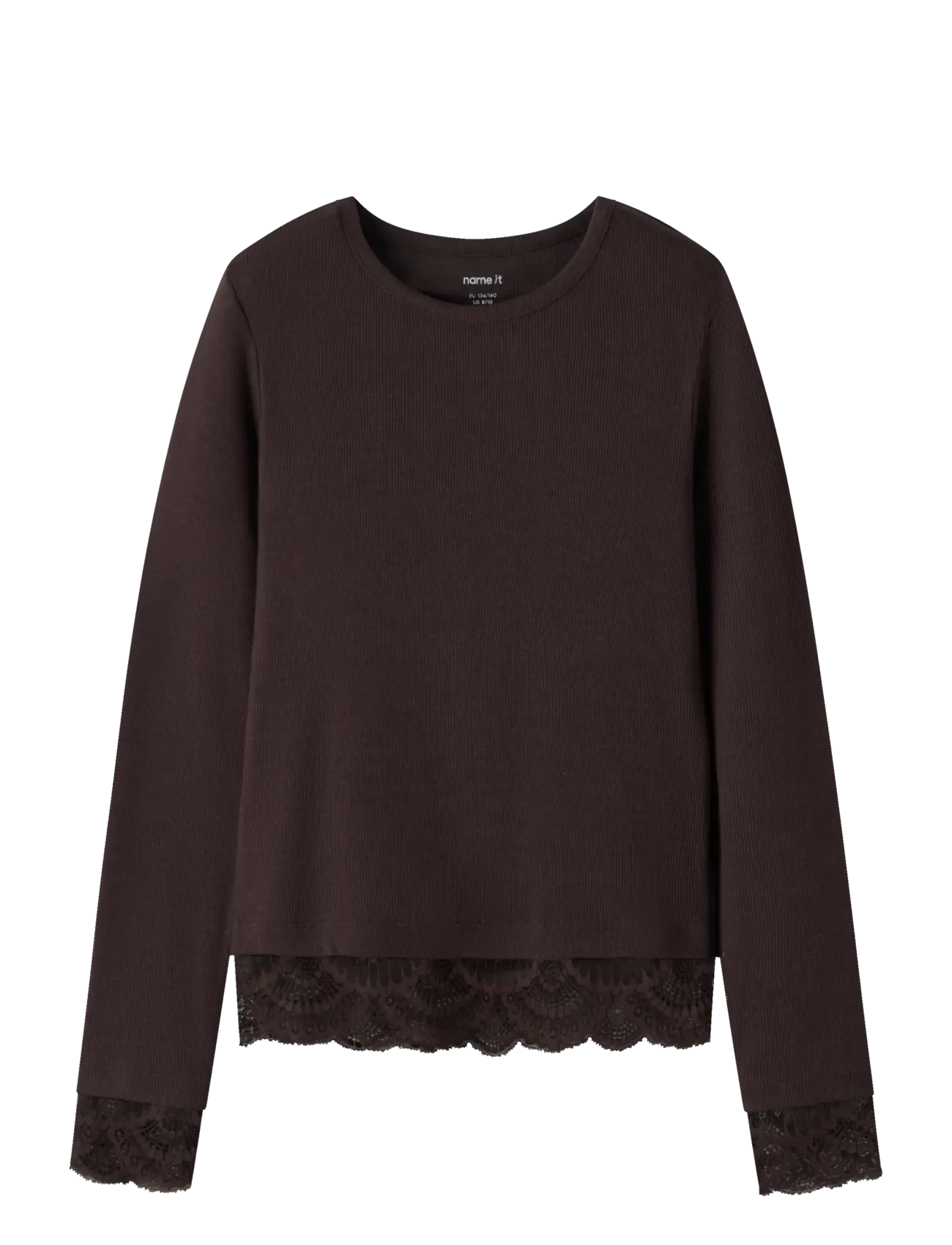 name it NKFROSIMA LS SLIM TOP - Kinder 98-134 - CHOCOLATE PLUM / brown