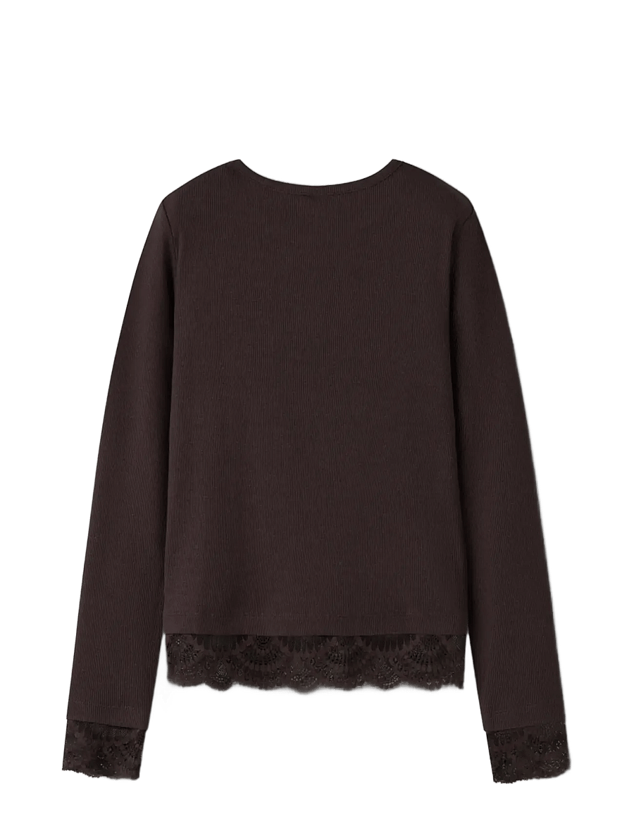 name it - NKFROSIMA LS SLIM TOP - chocolate plum - 1