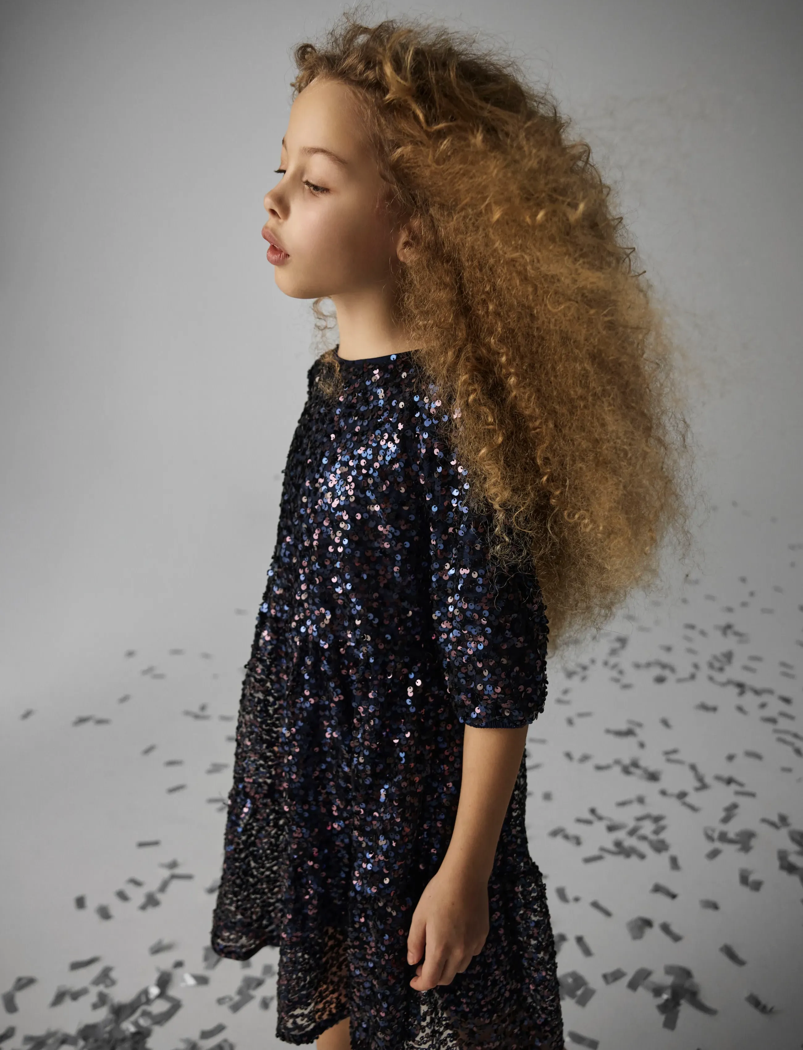 name it - NKFRINOA 3/4 SL DRESS - festkjoler - evening blue - 3