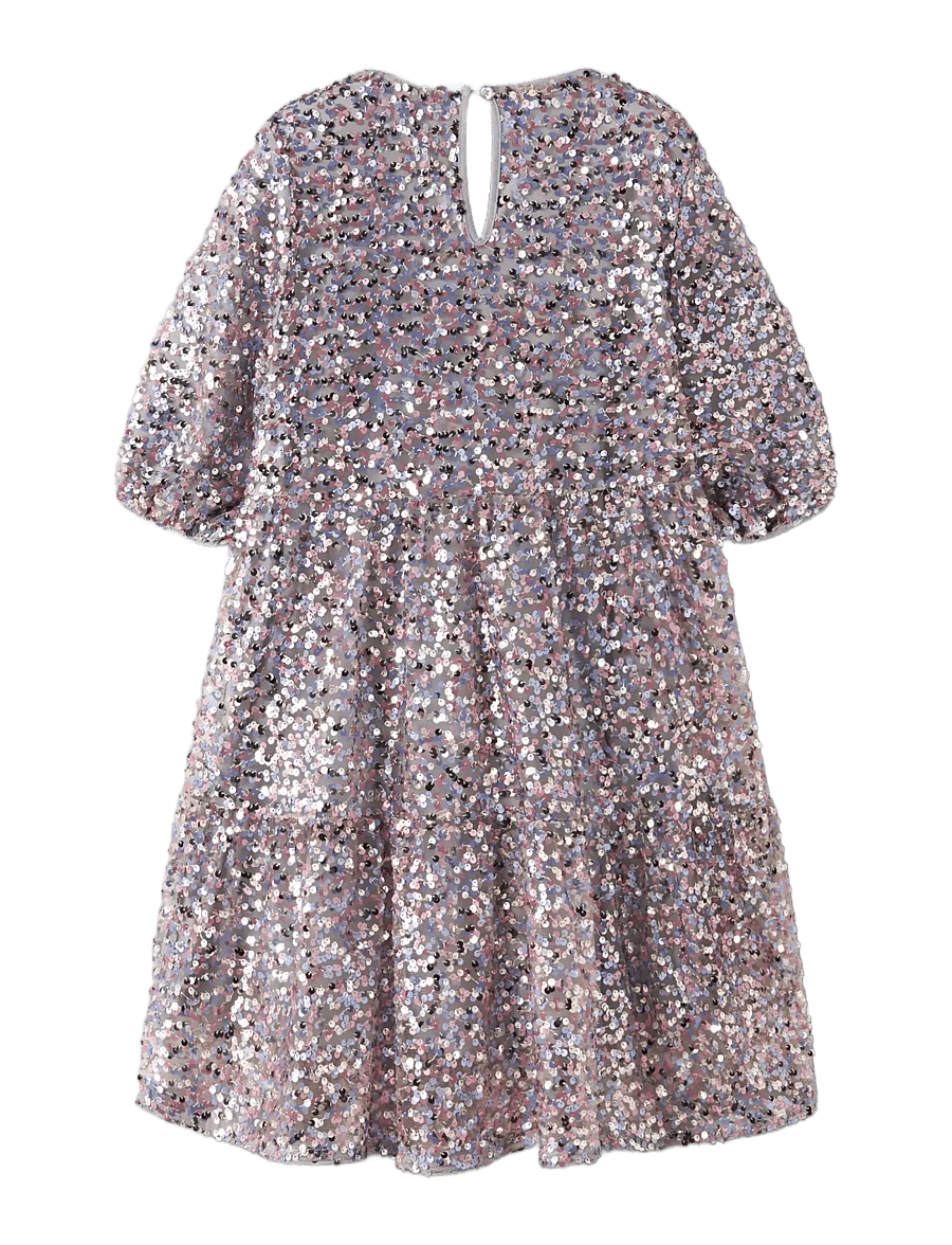 name it - NKFRINOA 3/4 SL DRESS - festklänningar - silver - 1