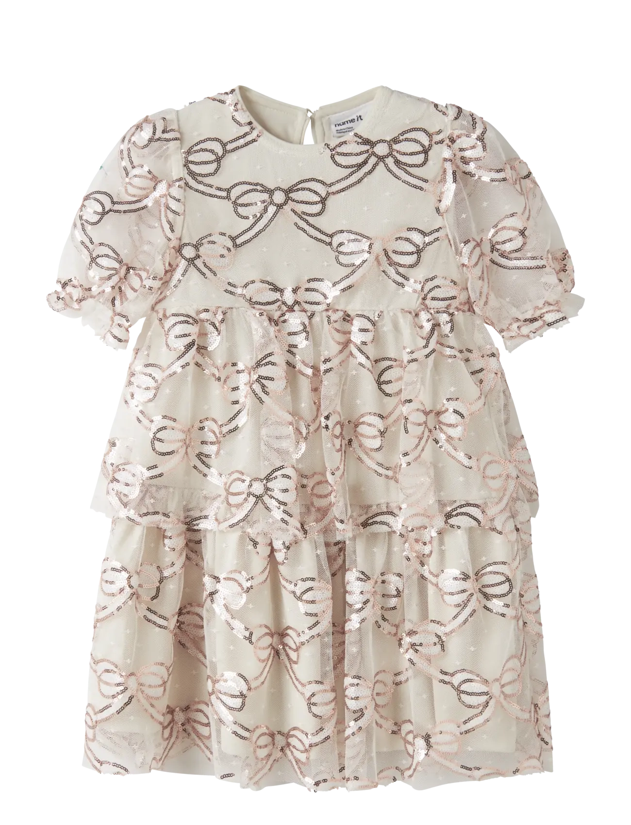 name it NMFRILA TULLE SS DRESS - Kleider - BIRCH / cream
