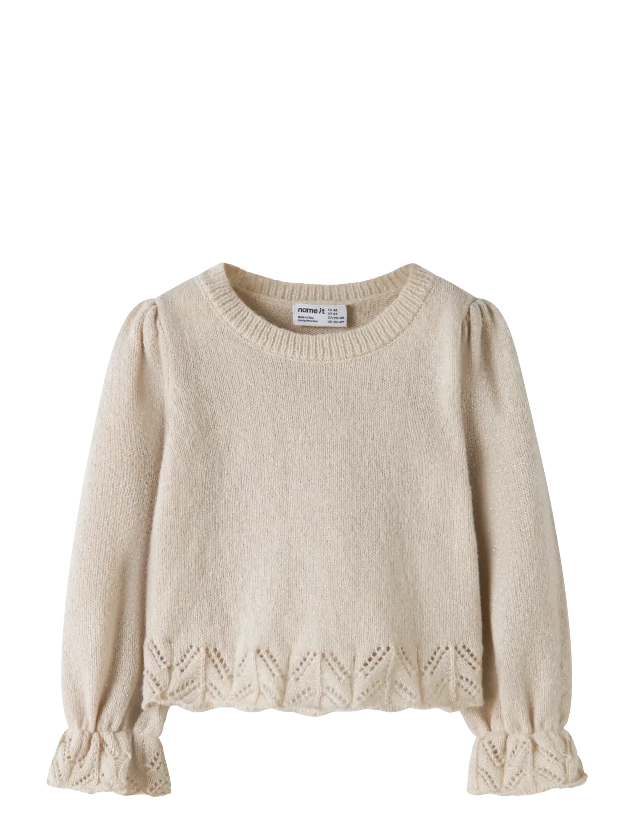 name it NMFRUEL LS KNIT - Børn - PEYOTE MELANGE / cream