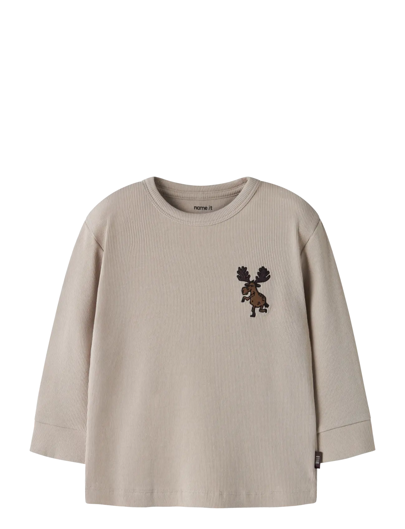 name it NMMRASMUS LS RIB TOP BOX - Långärmade t-shirts - ISLAND FOSSIL / beige