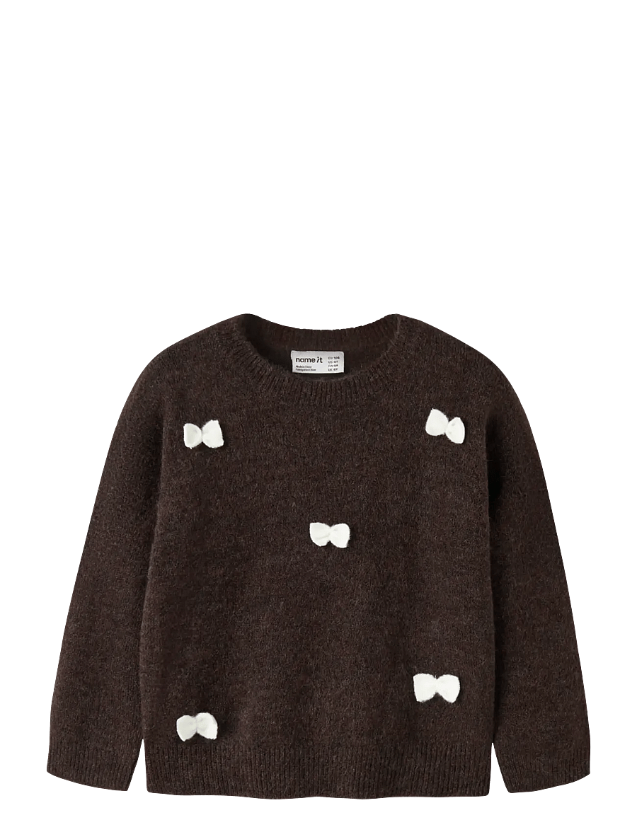 name it - NMFRAVI LS KNIT - trøjer - chocolate plum - 0