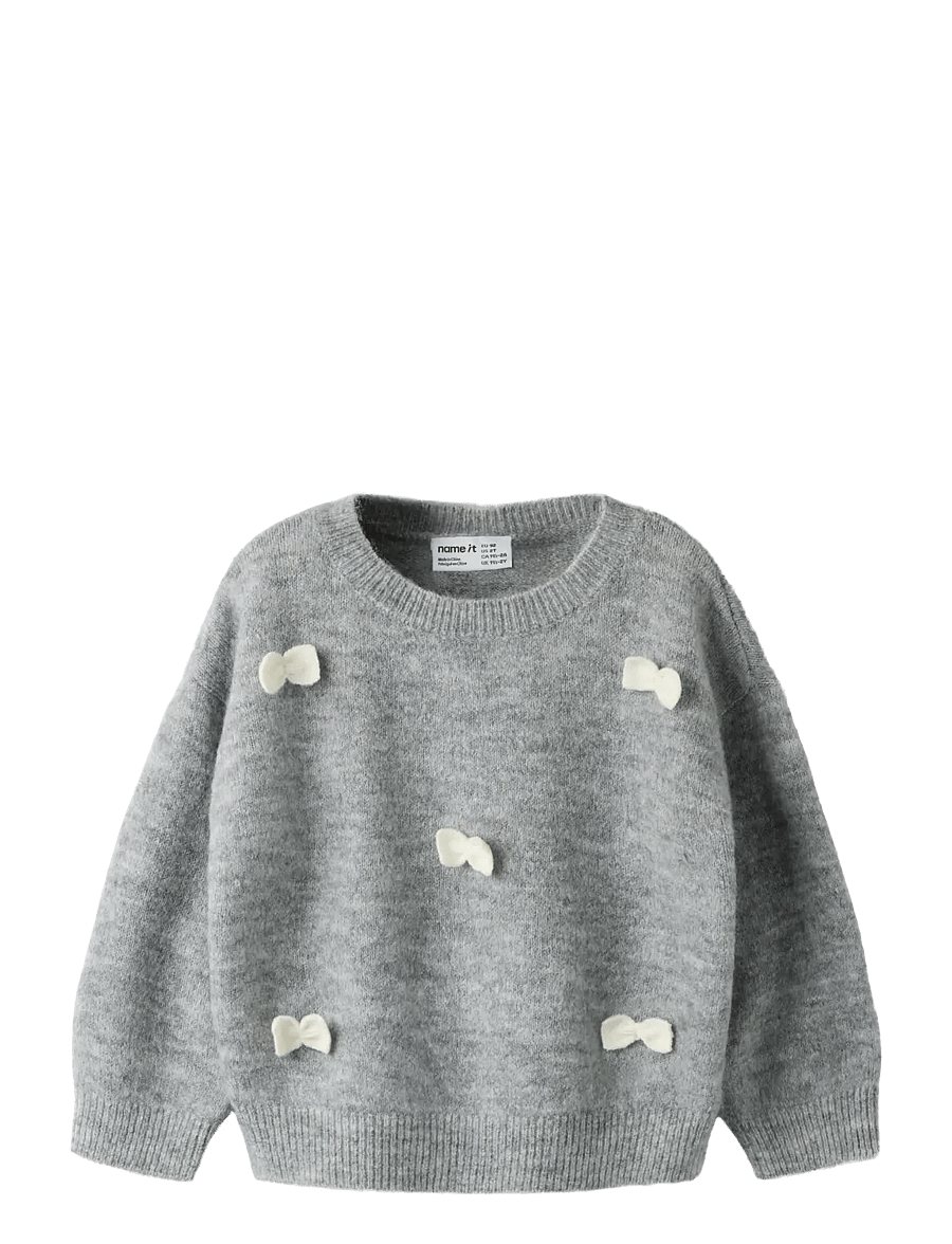 name it - NMFRAVI LS KNIT - pullover - grey melange - 0