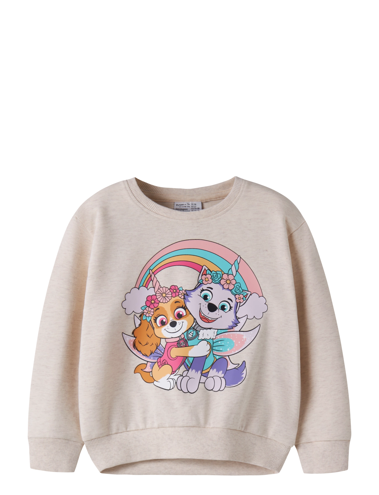 name it NMFJEMMA PAW NREG SWEAT UNB CPLG - Alussärgid - PEYOTE MELANGE / cream