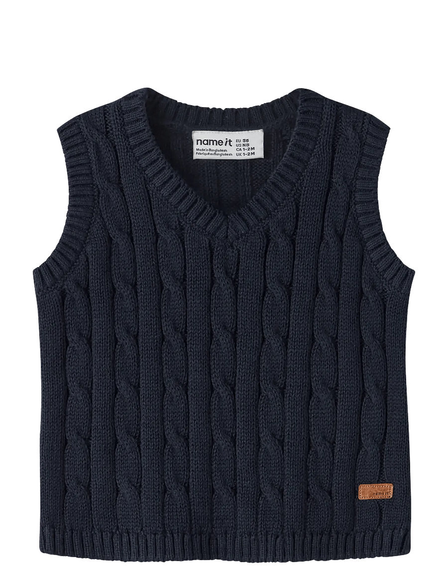 name it - NBMRAFFAT KNIT SLIPOVER - westen - navy blazer - 0