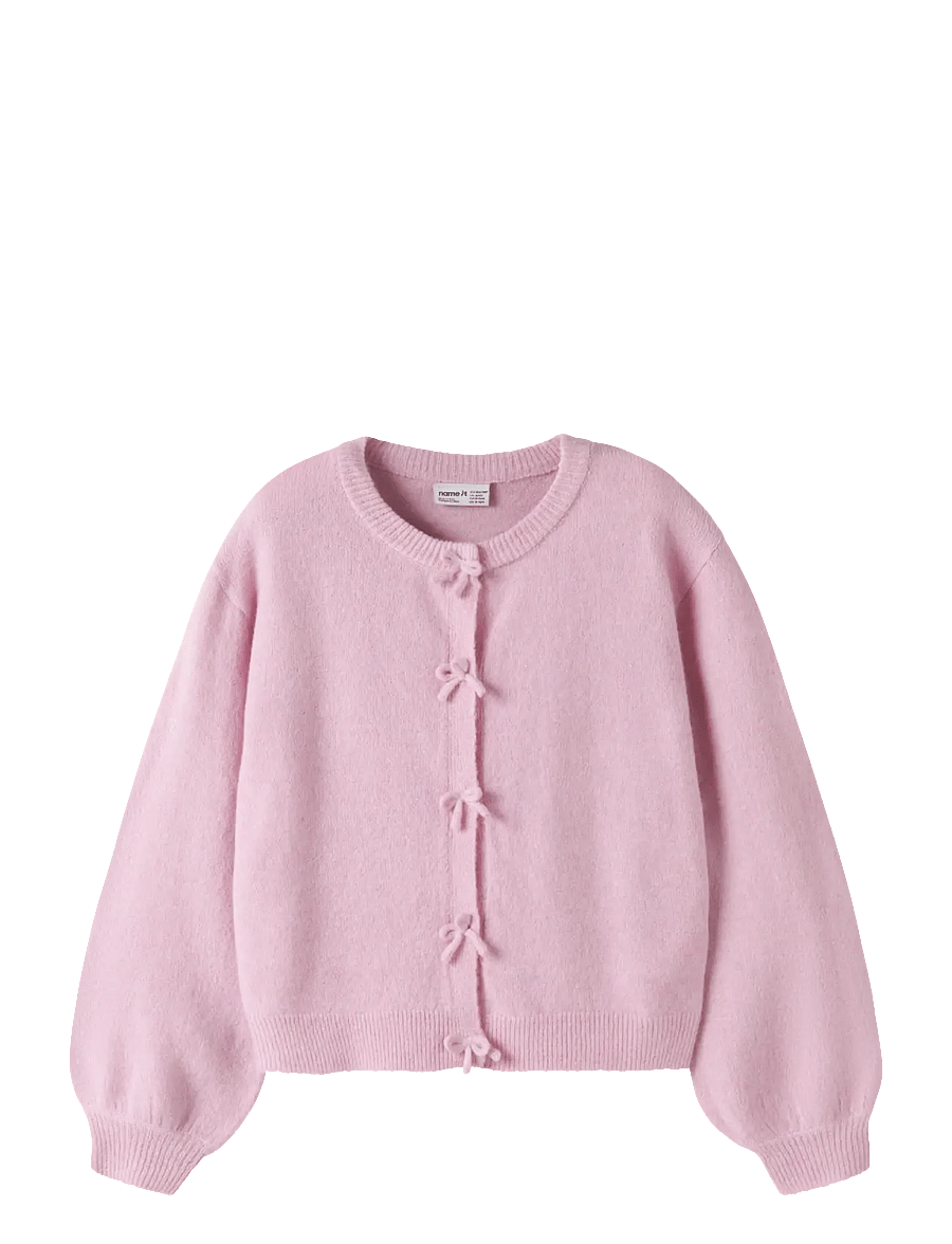name it - NKFRIMA LS KNIT CARD - koftor - full blooming pink - 0