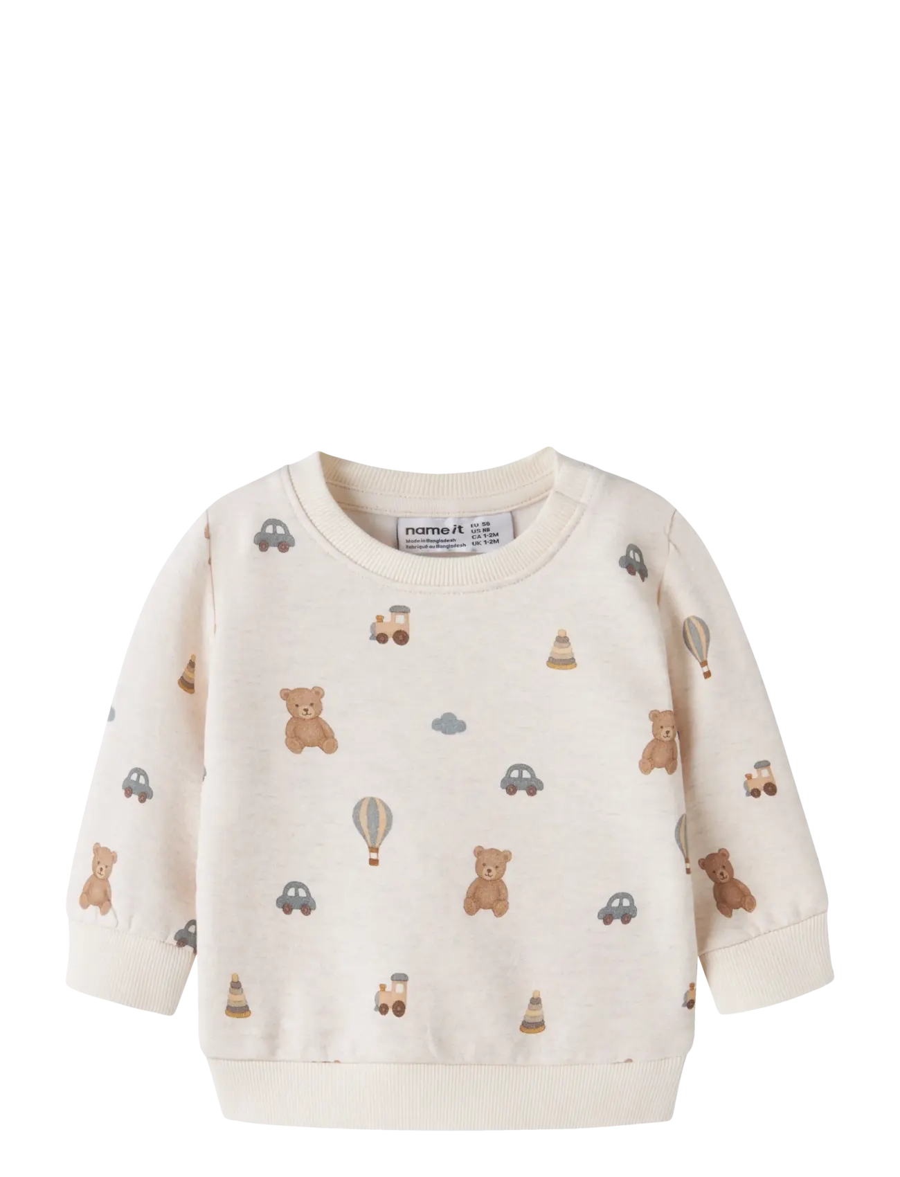 name it NBMRAGNER LS SWEAT BRU - Dressipluusid ja kapuutsiga pusad - PEYOTE MELANGE / cream