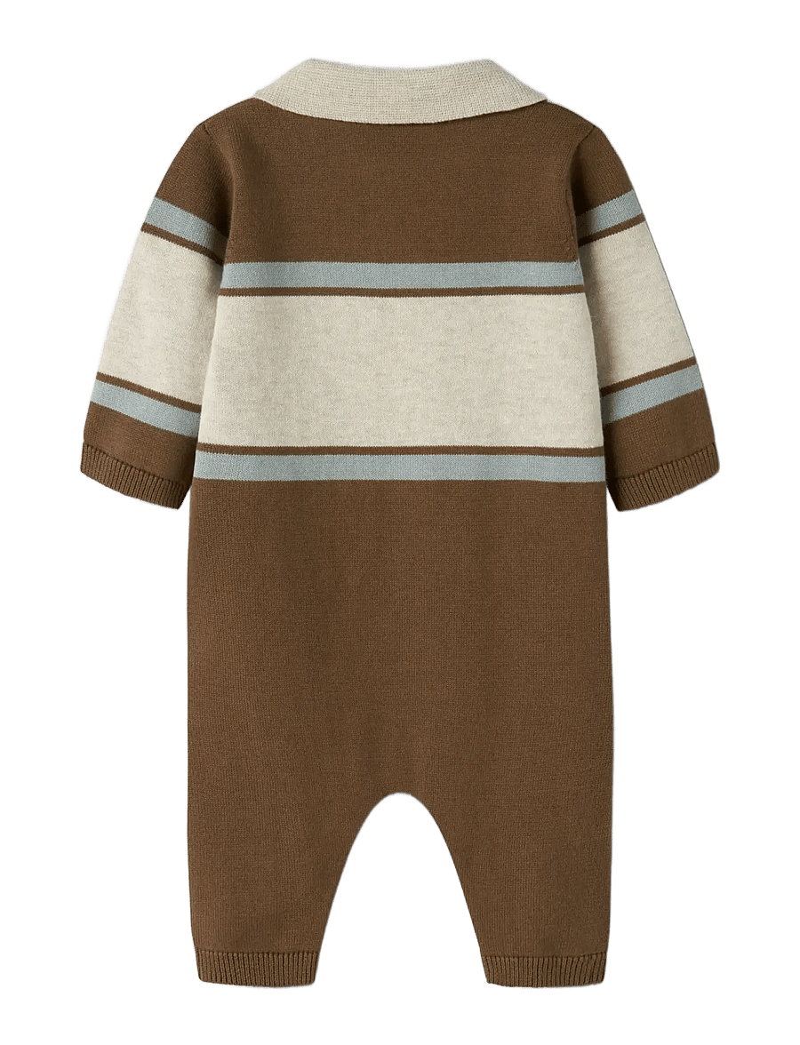 name it - NBMRAL LS KNIT POLO SUIT - jumpsuits - sepia - 1