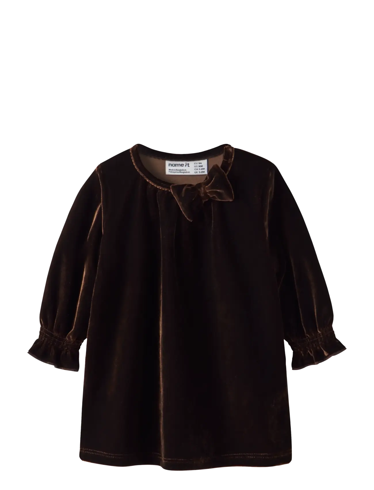 name it NBFRIDIDDE LS VEL DRESS - Kjoler - CHOCOLATE PLUM / brown