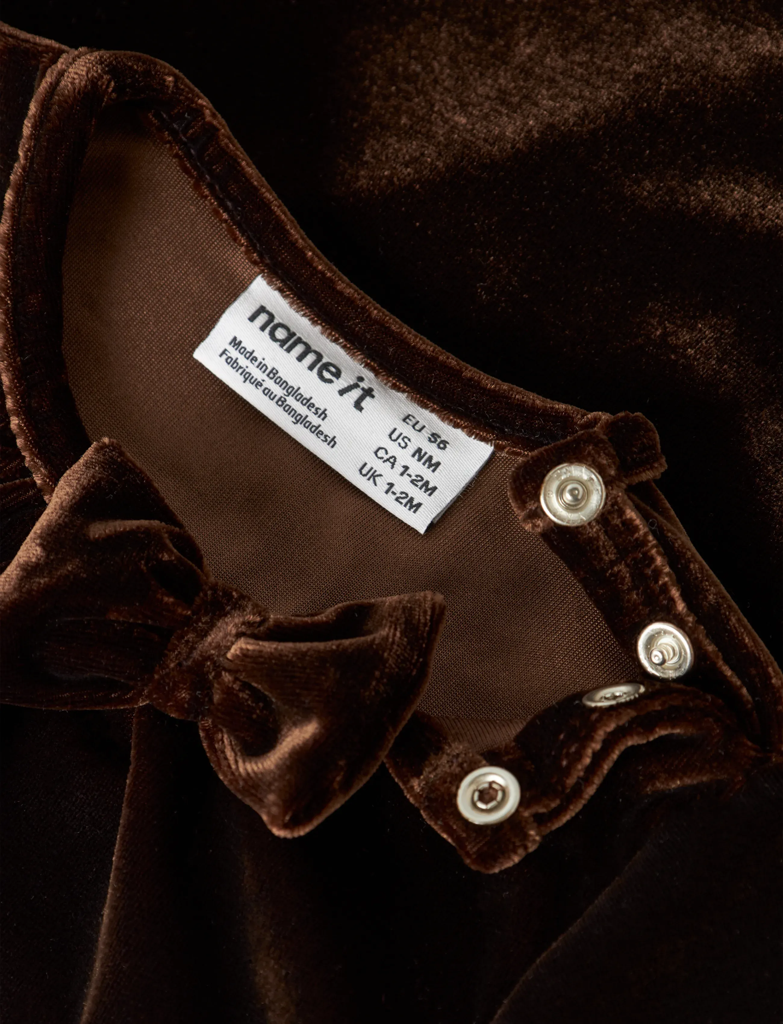 name it - NBFRIDIDDE LS VEL DRESS - langærmede babykjoler - chocolate plum - 3