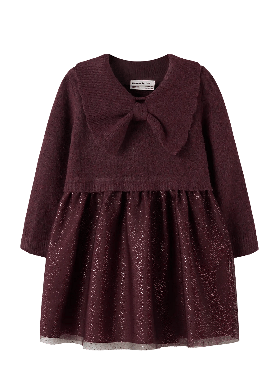 name it - NMFRADINA LS KNIT DRESS - catawba grape - 0