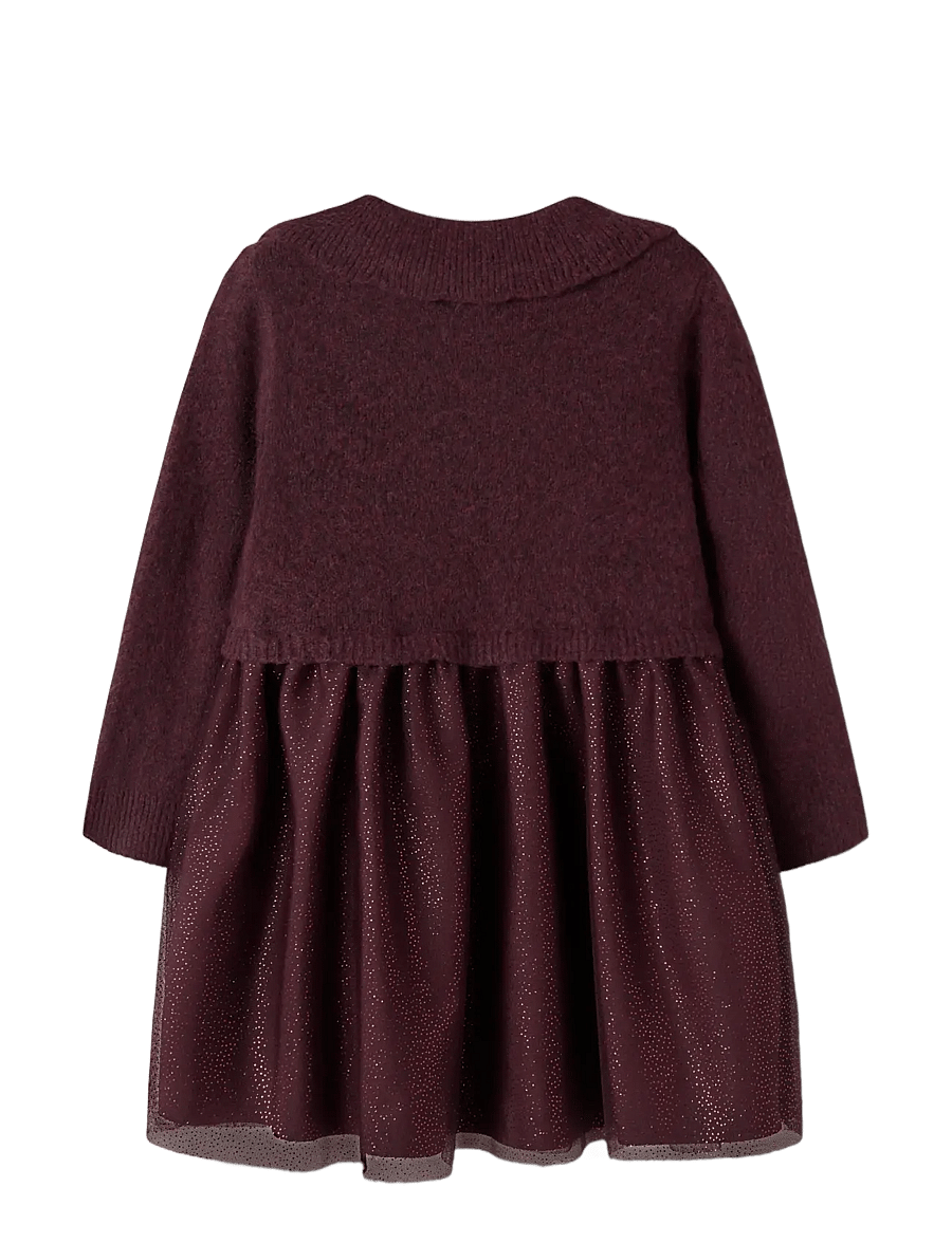name it - NMFRADINA LS KNIT DRESS - catawba grape - 1
