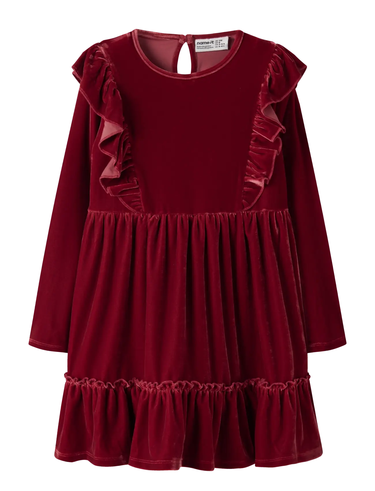 name it NMFRIDIDDE LS VEL DRESS - Kjoler - RED DAHLIA / red