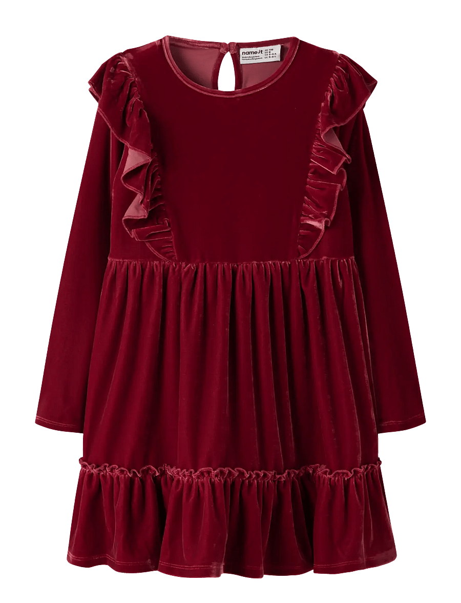 name it - NMFRIDIDDE LS VEL DRESS - langærmede babykjoler - red dahlia - 0