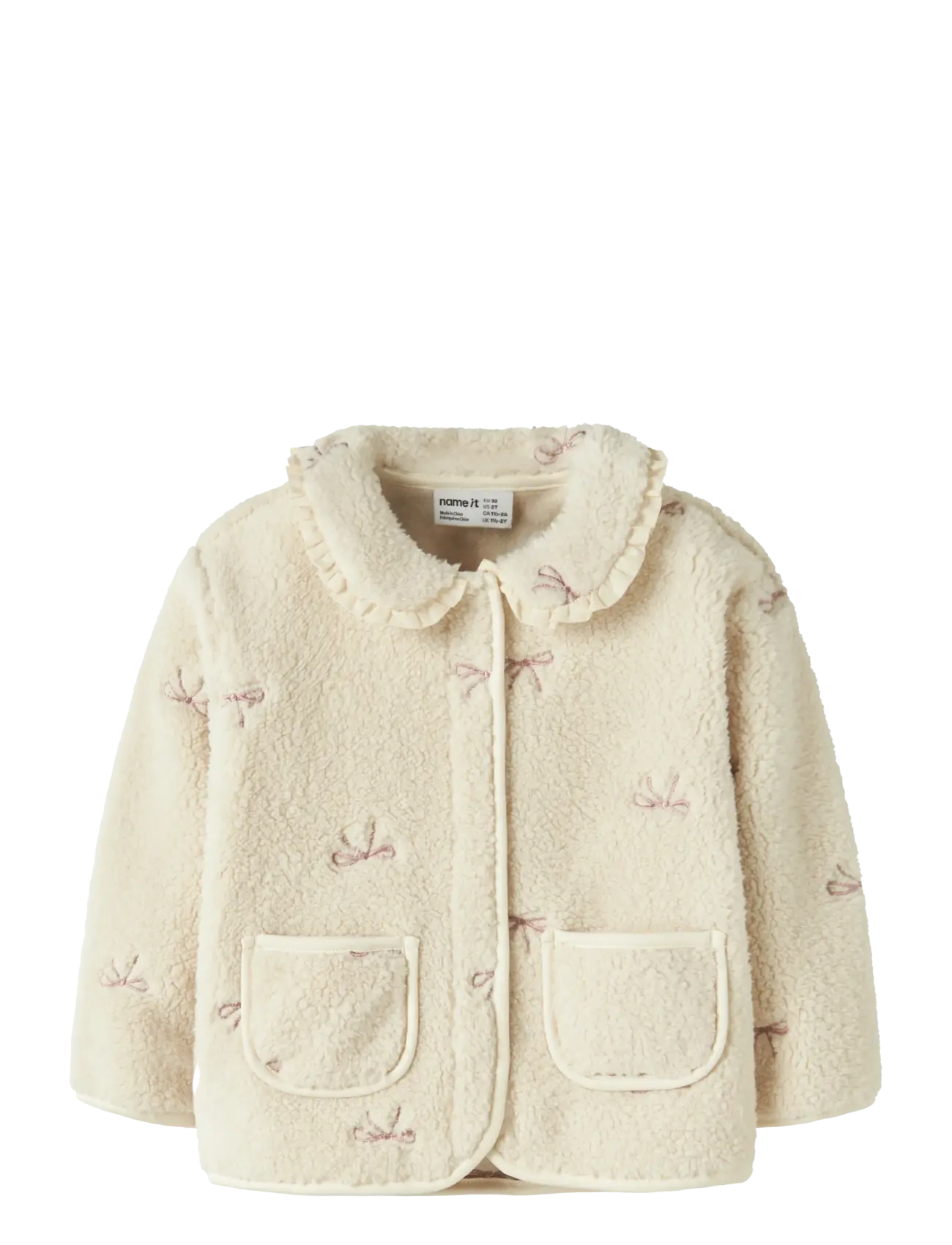 name it NMFRISA TEDDY CARD - Fleecejacke - BIRCH / cream
