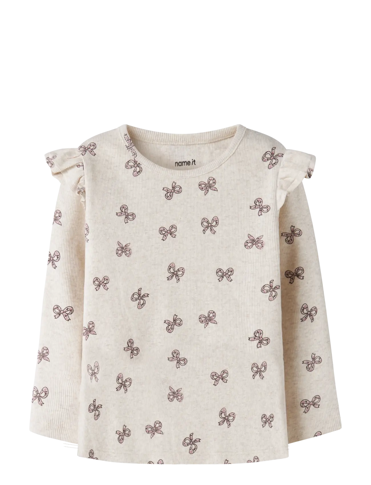 name it NMFRULIES LS SLIM TOP - Kleidung - PEYOTE MELANGE / cream
