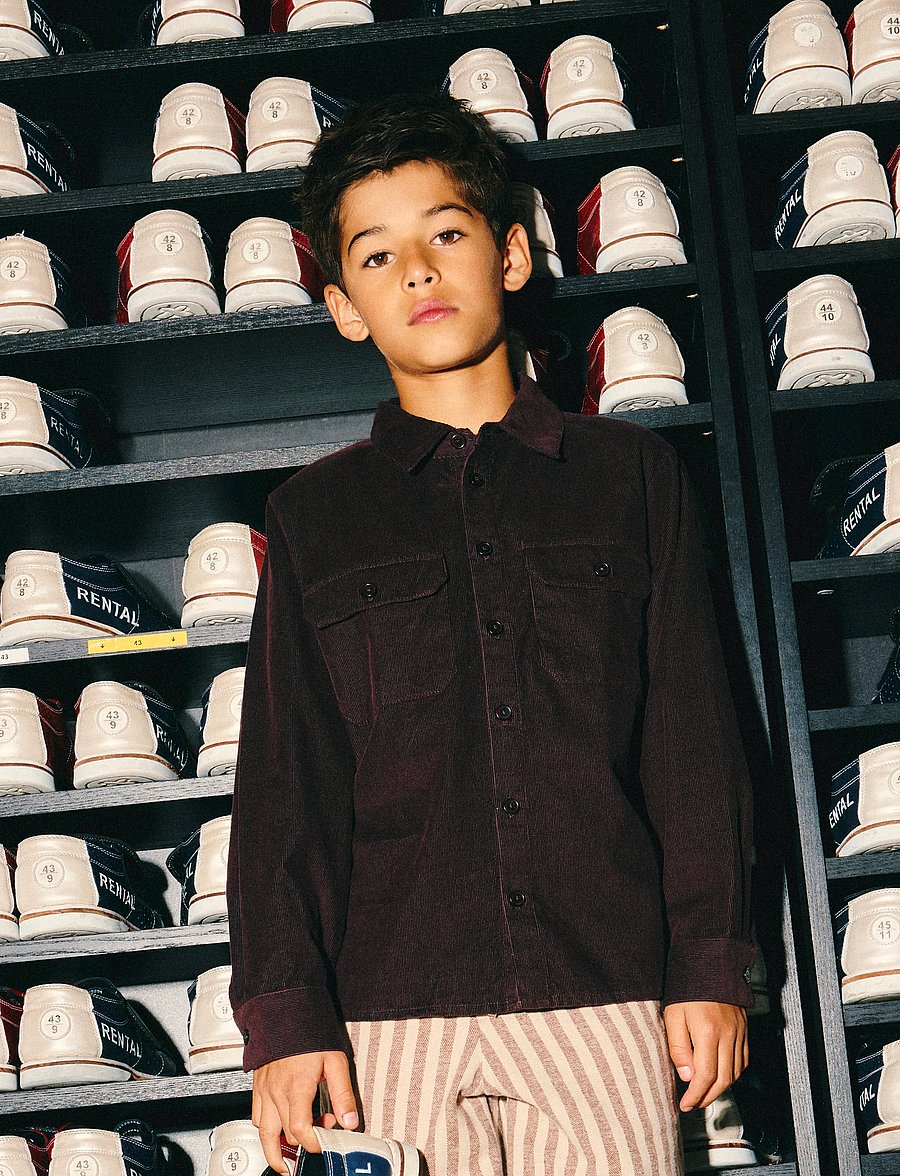 name it - NKMRAMI LS CORD SHIRT - chocolate plum - 3