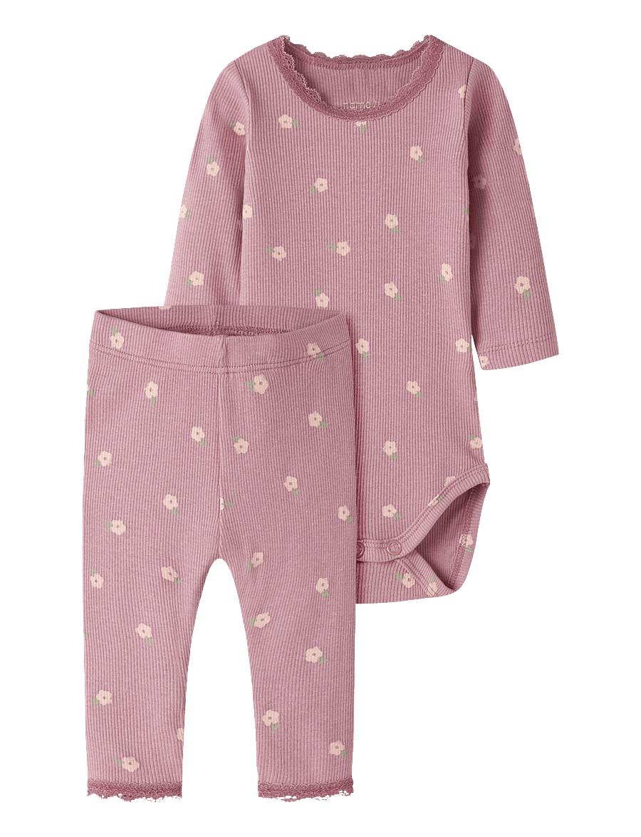 name it - NBFLAUREL LS BODY SET - langärmelige bodys - lilas - 0