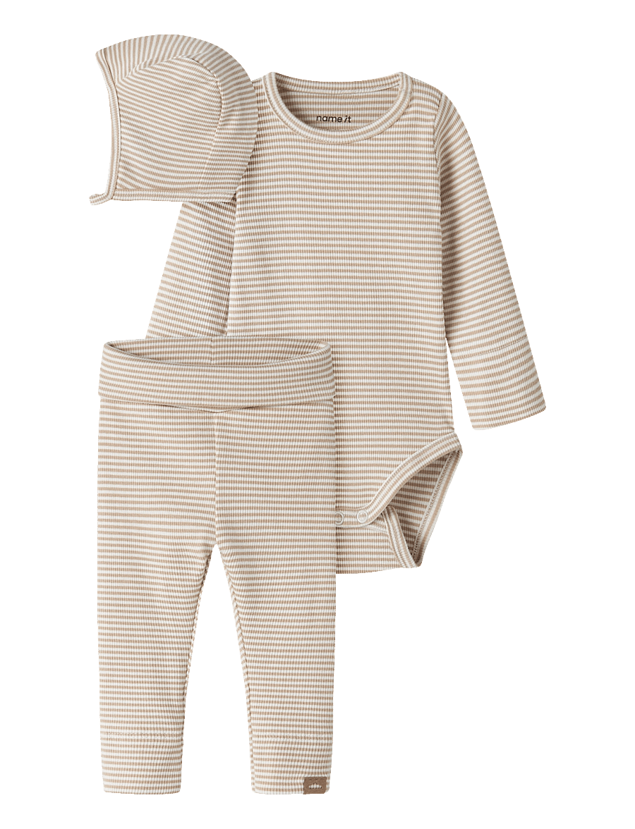 name it - NBNBERRO R LS BODY SET WITH HAT - antique white - 0