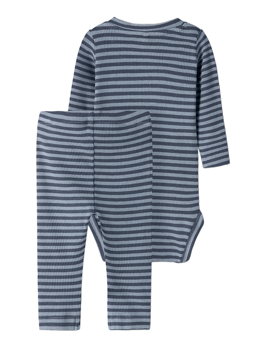 name it - NBMKARDIO LS BODY SET - sæt med body - ashley blue - 1
