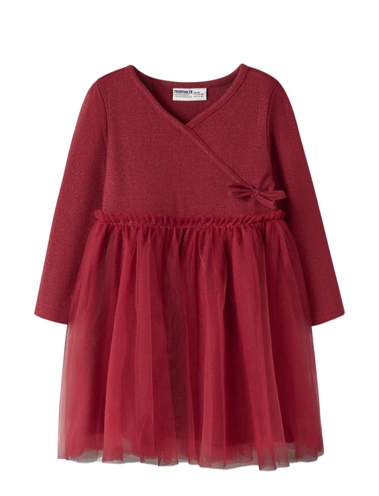 name it - NMFRITTY LS SLIM DRESS - festkjoler - red dahlia - 2