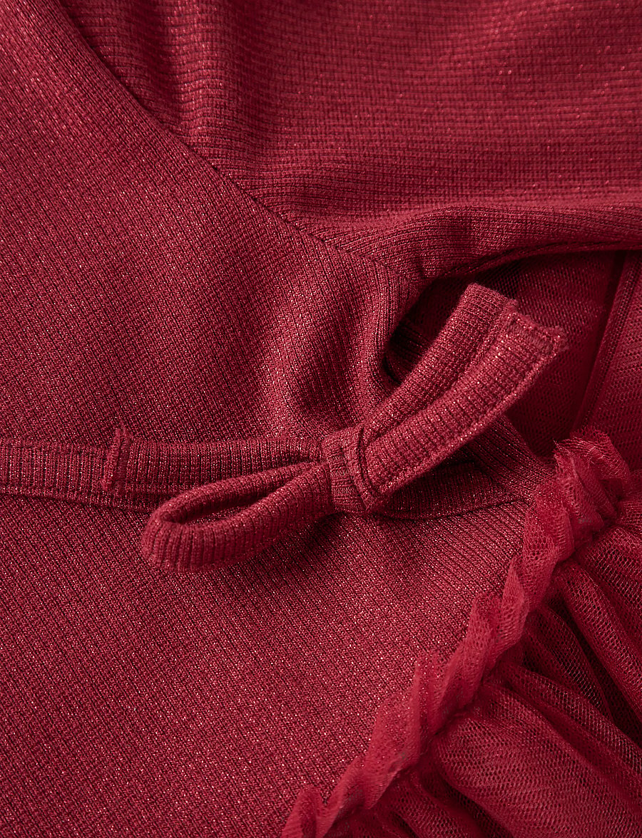 name it - NMFRITTY LS SLIM DRESS - festkjoler - red dahlia - 3