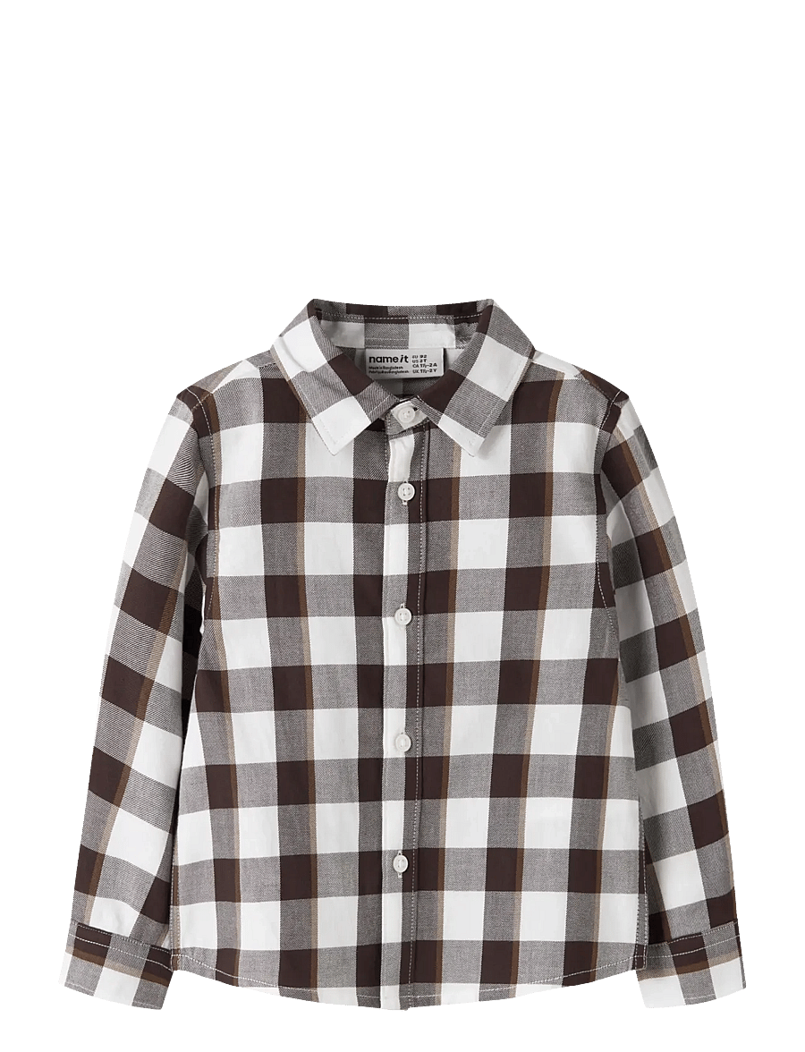 name it - NMMRALUM LS NREG CHECK SHIRT - bright white - 1