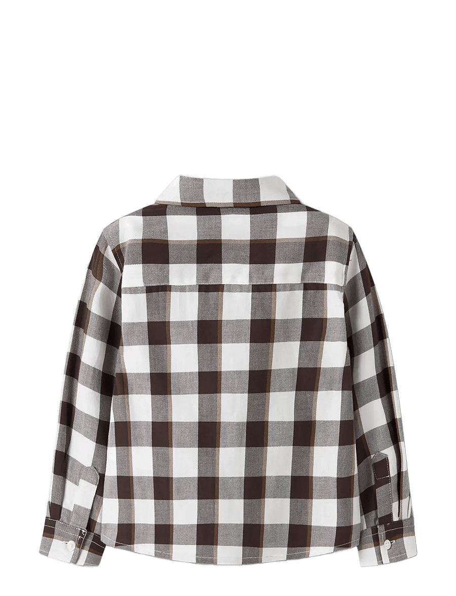 name it - NMMRALUM LS NREG CHECK SHIRT - bright white - 2