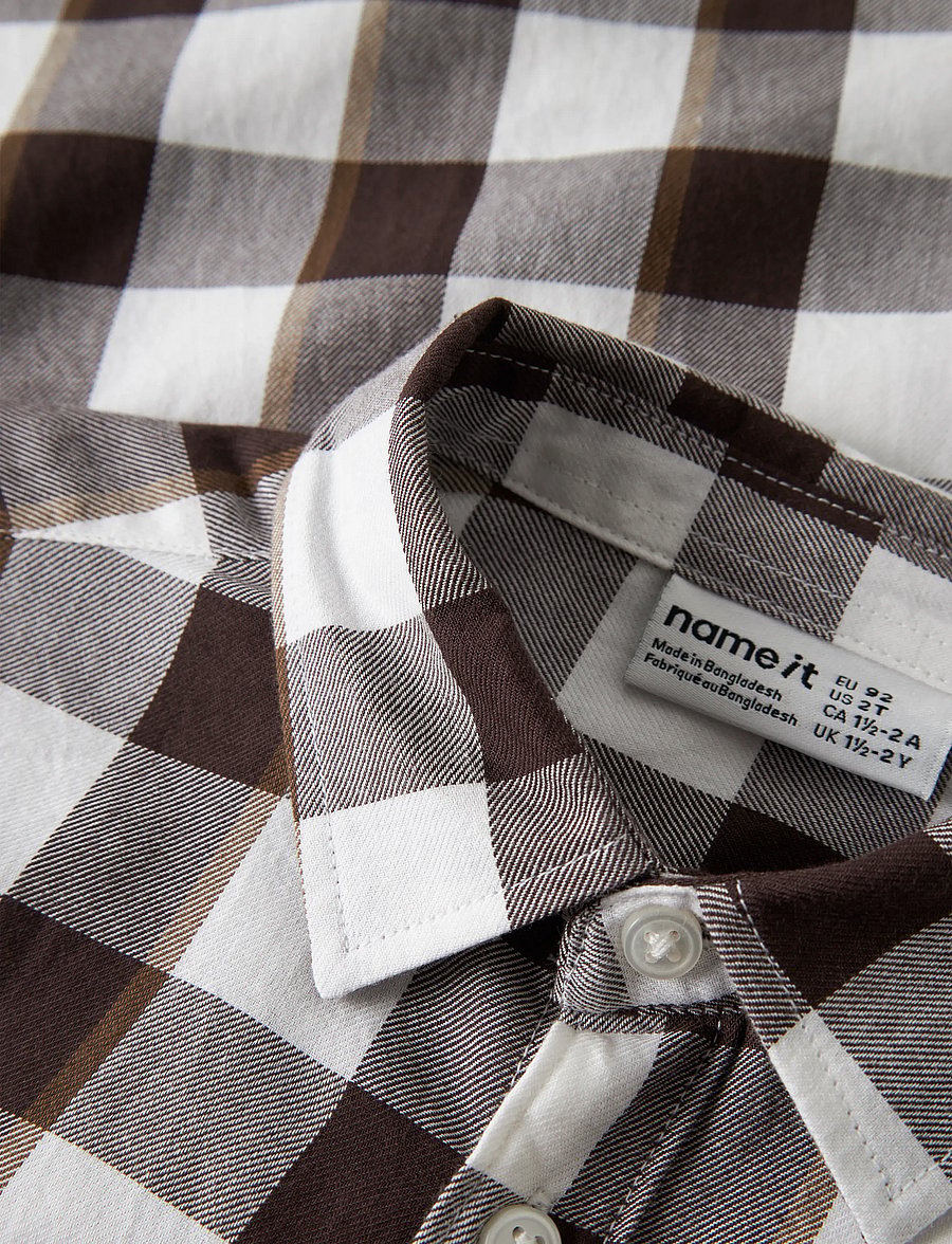 name it - NMMRALUM LS NREG CHECK SHIRT - bright white - 5
