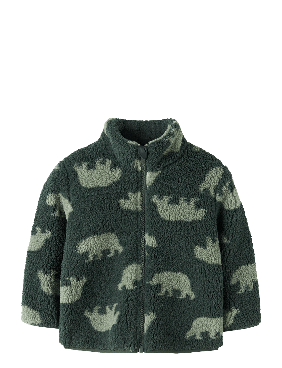 name it - NMMMONICO TEDDY JACKET AOP NOOS - fleecejacken - jungle green - 0