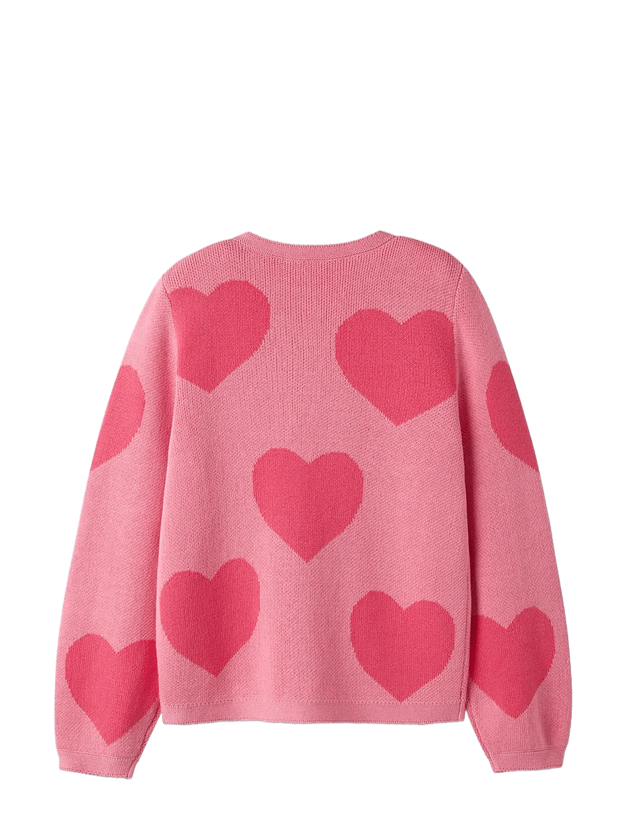 name it - NKFLIANAX LS KNIT CARD - cardigans - flowering ginger - 1