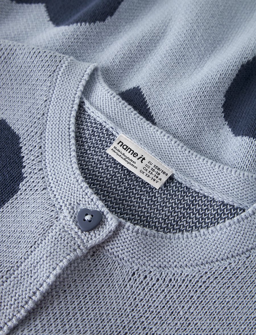 name it - NKFLIANAX LS KNIT CARD - subdued blue - 2