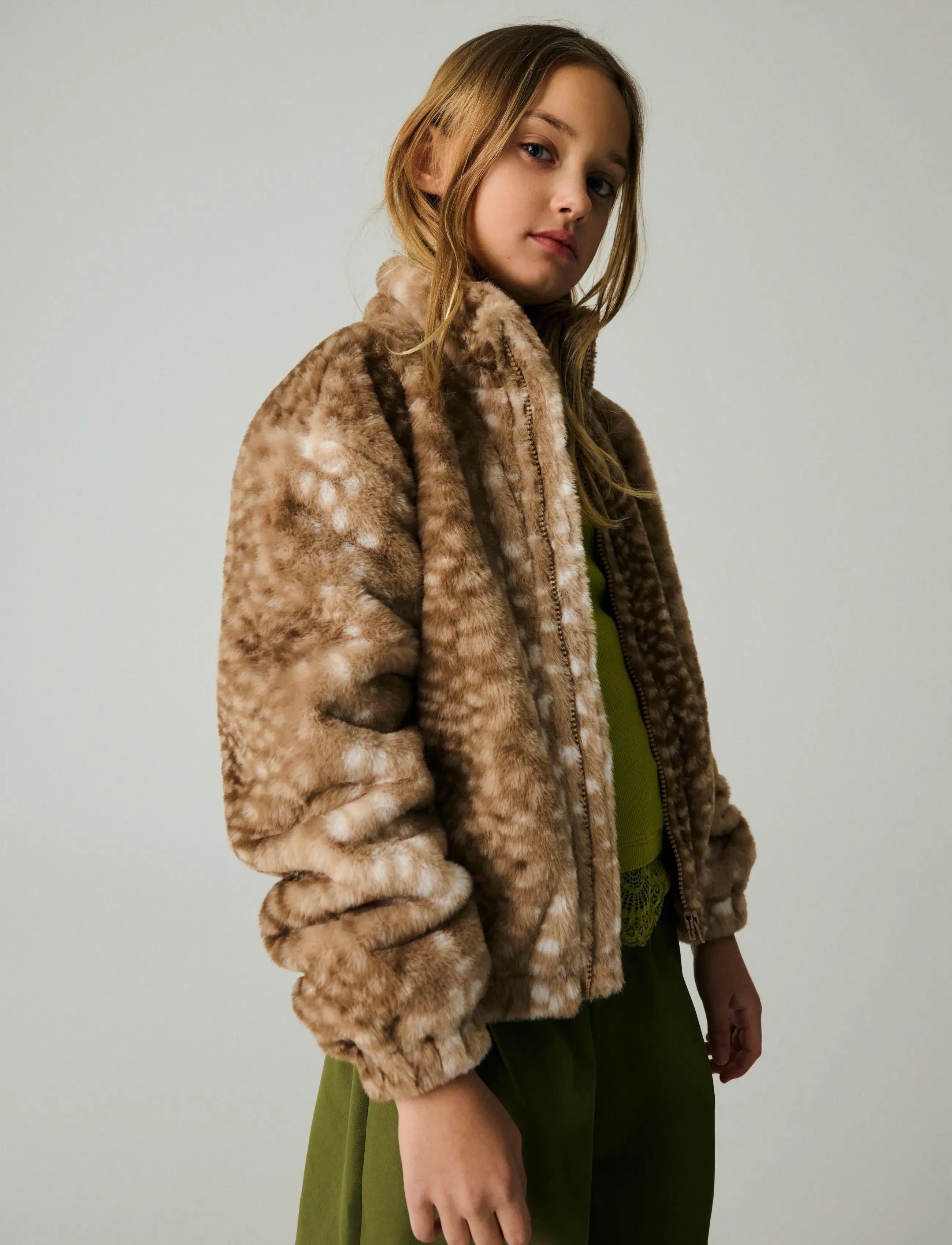 name it - NKFREVA FAKE FUR LS BOMBER - faux fur - coca mocha - 2