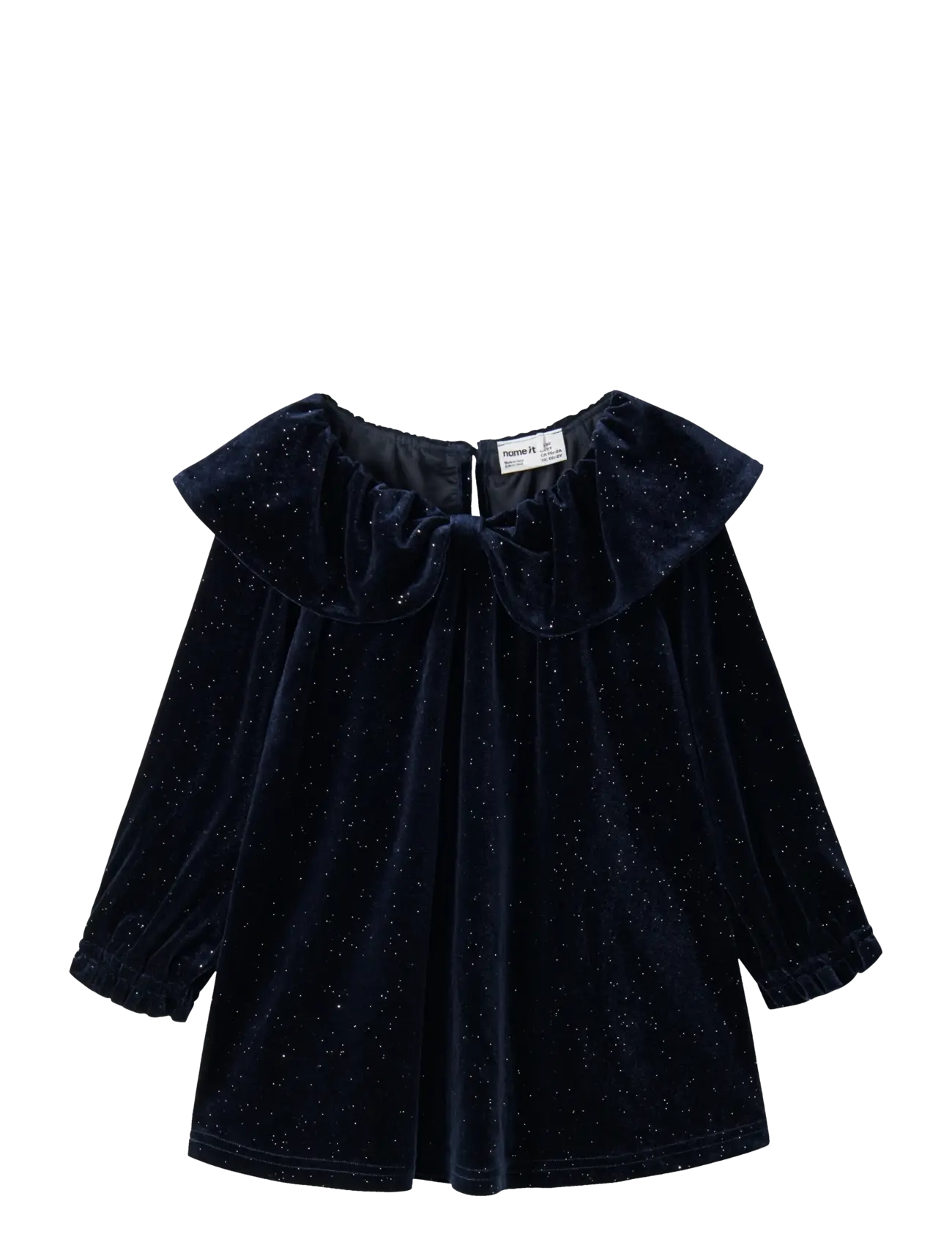 name it NMFRICY VEL LS DRESS - Babykjoler - EVENING BLUE / navy