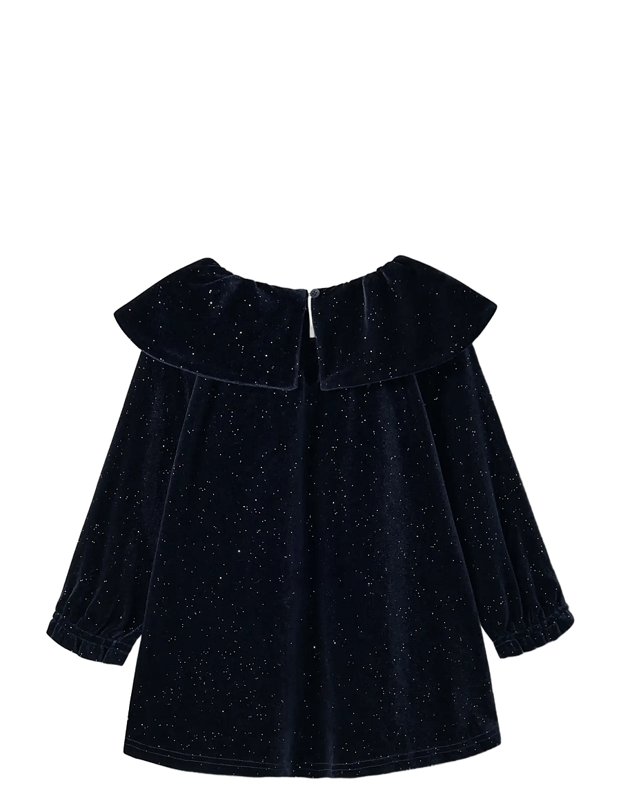 name it - NMFRICY VEL LS DRESS - evening blue - 1