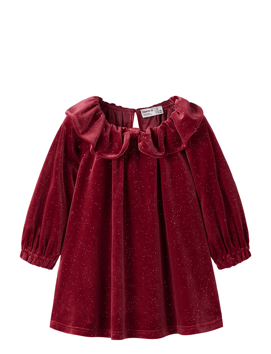 name it - NMFRICY VEL LS DRESS - red dahlia - 0