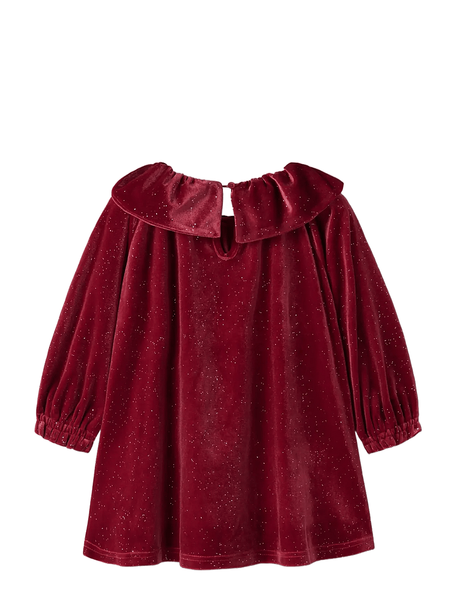 name it - NMFRICY VEL LS DRESS - red dahlia - 1