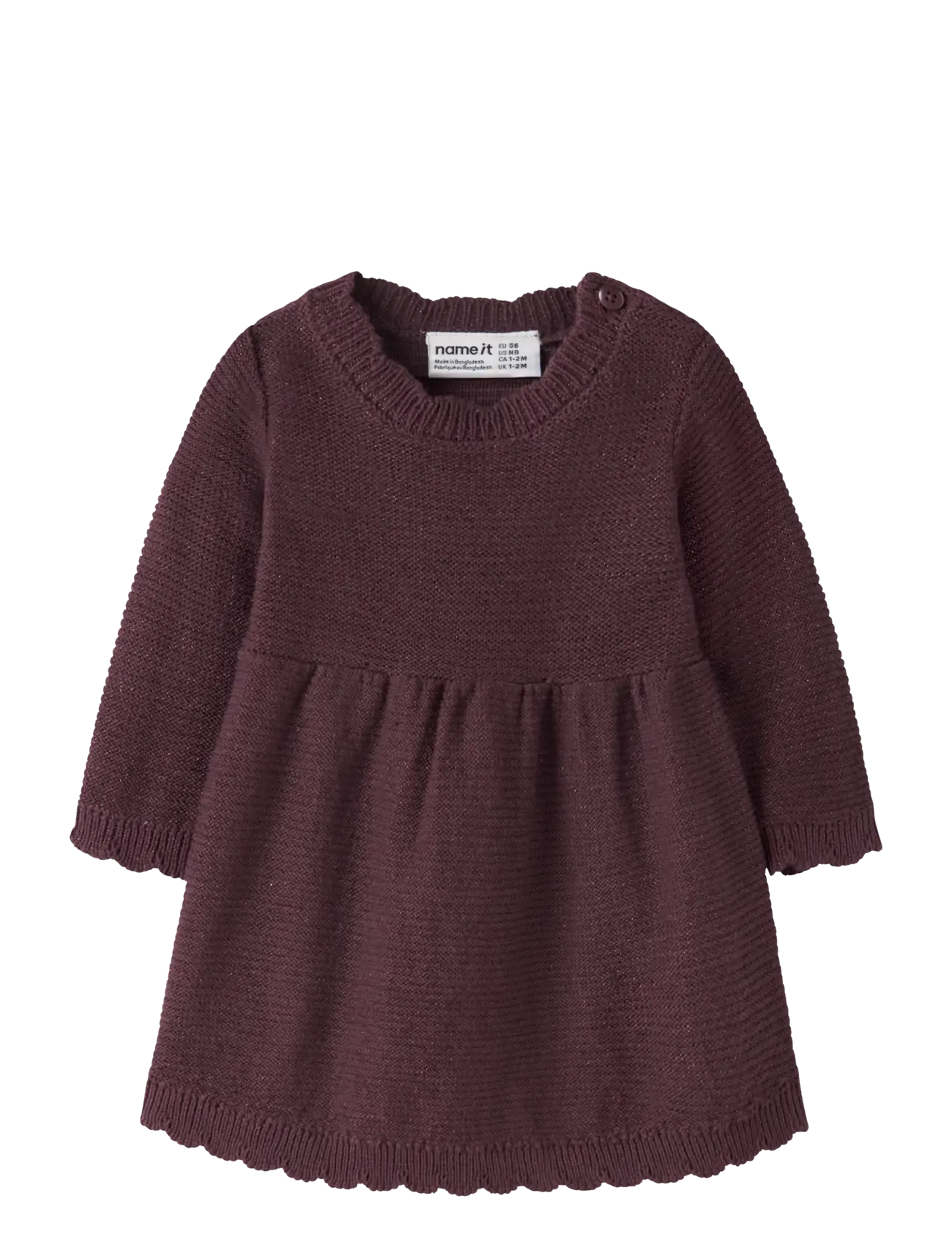 name it NBFRADIA LS KNIT DRESS - Kleidung - CATAWBA GRAPE / burgundy