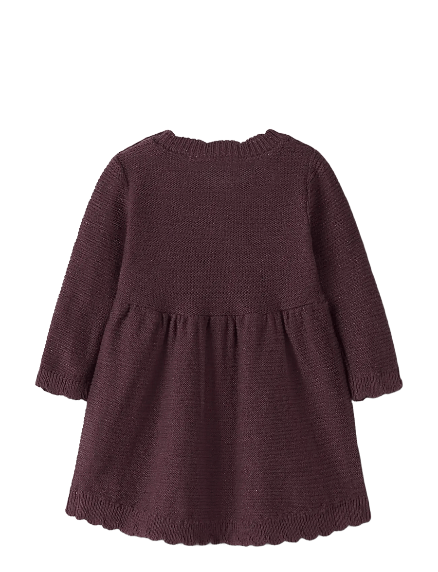 name it - NBFRADIA LS KNIT DRESS - catawba grape - 1