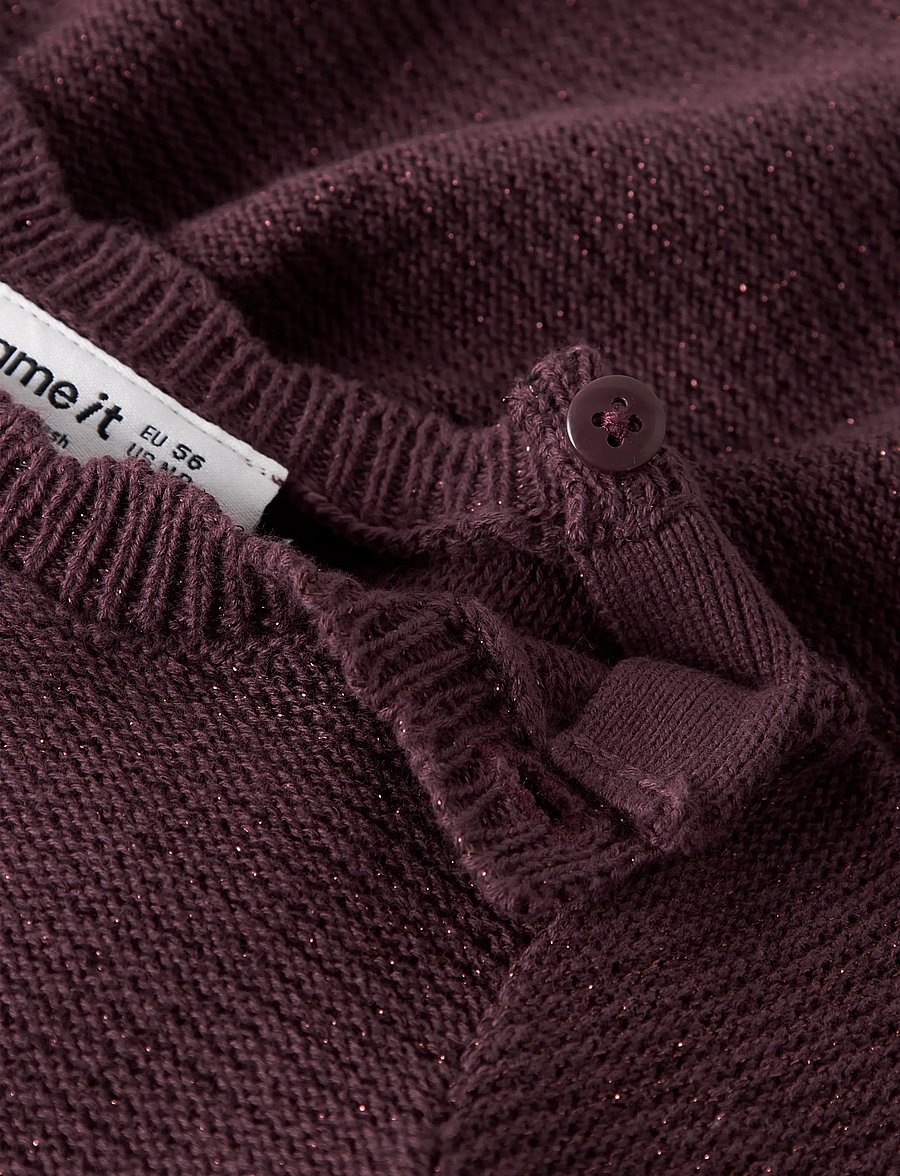 name it - NBFRADIA LS KNIT DRESS - catawba grape - 2