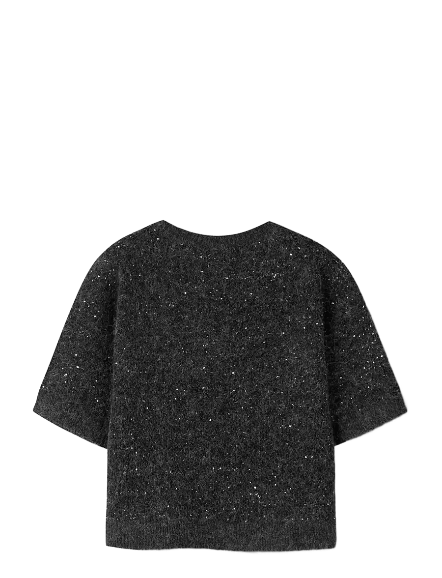 name it - NKFRIAGLITTER SS KNIT TOP - black - 1